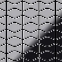 ALLOY Mosaik Fliese Massiv Metall Edelstahl Marine Hochglanz Kismet & Karma-s-s-mm 1 Paket mit 10 Matten 0,86 m2 Grau