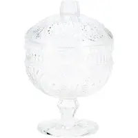 Excellent houseware Bonbonniere mit Deckel - transparentes Dekoglas - 10 x 15 cm - Bonbonglas