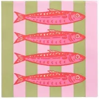 Papstar Servietten, 3-lagig 1/4-Falz 33 cm x 33 cm "Modern Fish", 10 x 20 Stück 200 Stück