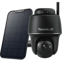 Reolink 4K 8MP 5/2,4 GHz WiFi Akku/Solarpanel Überwachungskamera Außen, Farbnachtsicht, Personen-/Fahrzeug-/Tiererkennung, Pan & Tilt, Schwarz