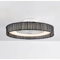 LumenXL Deckenventilator Cakir mit Sterneffekt und anpassbarer Farbtemperatur – schwarzer Bambusschirm