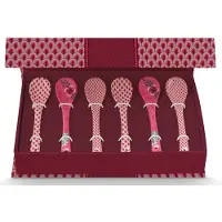 Pip studio Teelöffel Geschenkset Oriental Flower Festival Dark Pink (Set von 6)