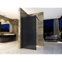 Aloni Eco Walk- In Duschwand aus Rauchglas schwarz 1400x2000mm