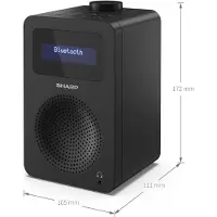 Sharp DR-430(BK), Ein modernes Digitalradio für jeden Raum, mit kabellosem Musikstreaming per Bluetooth und Kopfhöreranschluss