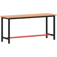 vidaXL Werkbank 180x55x81,5 cm Massivholz Buche und Metall