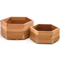 Intergard Blumenkasten Pflanzkasten hartholz sechseckig 55x55cm