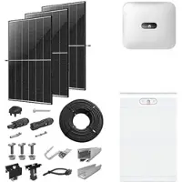 Huawei PV-Komplettanlage 10 kWp mit Wechselrichter 10 kW + Stromspeicher 10,0 kWh, 22 Solarmodulen Glas-Glas black frame & Montagesystem Aufdach (* 0% MwSt. gem. §12 Abs. 3 UstG)