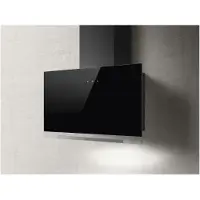 Elica Dunstabzugshaube – – Aplomb – BL/A/60 – 58,8 x 65,5–99 x 25 cm – Schwarzes Glas / Anthrazitgrau