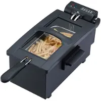 Continental Edison Fritteuse – – CEFR3BLK – 3 l – 2000 W – 1 Korb – Schwarz