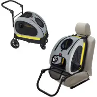 OEM Kompakt 2-in-1 Reise-Wohnwagen für Haustiere - Autositze & Rollstühle - Faltbar, atmungsaktiv & sicher für kleine Hunde & Katzen