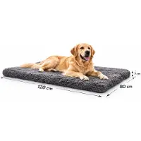 Odol-Plusz Hundebett Grosse Hunde, Waschbar Hundekissen Flauschige Hundematte, Langer Plüsch 120x80x7cm - GRAPHIT