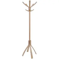 Alba Garderobenständer Cafe, PMCAFE C, braun, mit 10 Haken, aus Holz, 176 x 55 cm