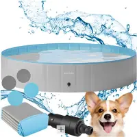 TecTake Hundepool, verschiedene Größen, reißfestes PVC-Gewebe, verstärkte Seitenwände, schneller Auf- und Abbau