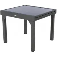 Hespéride Ausziehbarer gartentisch "piazza" anthrazit &amp graphit 8-sitzer aus epoxybehandeltem aluminium -