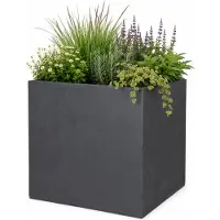 Eda Pflanztrog 'Basalt Dado', anthrazit, ca. 40 x 40 x H 40 cm