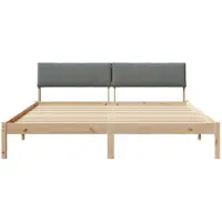 vidaXL Bettgestell Braun und Dunkelgrau 180 x 200 cm Massivholz Kiefer