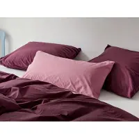 Yumeko Kissenbezug Gewaschene Perkal-Baumwolle 40x80 Rosa - Eco, Bio & Fairtrade