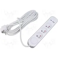 Plastrol Verlängerungskabel H05VV-F 3G1mm2 3m PVC weiss Anz.Buchsen: 5