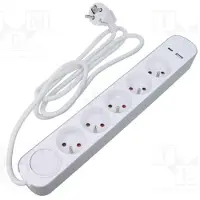 PLAST-ROL Przedłużacz stały 5x z włącznikiem oraz gniazdami USB A USB C 1,5m PS-570WS+USBA+USBC/1,5 E W-30003
