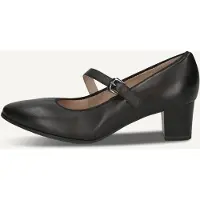 Caprice Damen Pumps Leder Spangenpumps Blockabsatz 9-22310-44, Größe:39 EU, Farbe:Schwarz