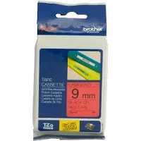 Brother Gloss Laminated Labelling Tape - 9mm, Black/Red, TZ, China, 8 m, 172 mm, 108 mm, 335 mm