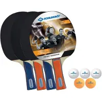 Schildkrot-Puppen Tischtennis-Schläger 4-PLAYER HOBBY SOPO im Carrybag