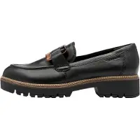 Tamaris Loafer , Damen, Gr. 38, Synthetik Textil, schwarz, Glattleder, unifarben, Schuhe Loafer, Blockabsatz, Slipper, Businesschuh mit Touch-It-Ausstattung