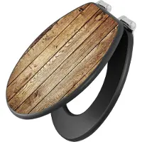Banjado Design WC Sitz Anthrazit mit Absenkautomatik MDF - Geöltes Holz - hochwertiger MDF Klodeckel/WC-Sitz mit Universal Scharnieren für alle gängigen Toiletten [TDA 12153]
