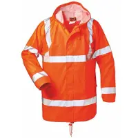 NORWAY Warnschutz-Regenjacke FINN 2341 Kl. 3 PU/PES 190g/m, Fb. Orange, Gr. 3XL, Größe:L, Farbe:fluoreszierend orange