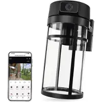Emos GoSmart Außenkamera mit WLAN & Licht, 4MP 2,5K Überwachungskamera, drehbar, Nachtsicht, 2-Wege-Audio, für E27-Lampe, IP44, App, H4074