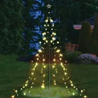 BURI Garten-Lichterpyramide mit 200 LEDs Lichterkette Beleuchtung Lichternetz