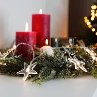 BURI 30x LED Lichterkette 10er Weihnachten Deko Beleuchtung Lichter Christmas Advent