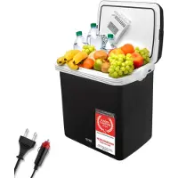 TZS First Austria - Kühlbox 32L elektrisch 12V 230V Anschluss für Auto & Steckdose - Thermoelektrisch - Schwarz