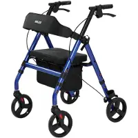 SmartEC maxErgo Rollator Blau Gehhilfe für Outdoor Indoor zugelassen als Medizinprodukt