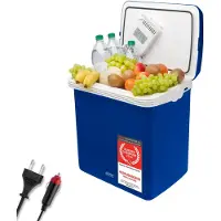 TZS First Austria - Kühlbox 32L elektrisch 12V 230V Anschluss für Auto & Steckdose - Thermoelektrisch - Blau