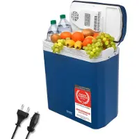 TZS First Austria - Kühlbox 24L elektrisch 12V 230V Anschluss für Auto & Steckdose - Thermoelektrisch - Blau