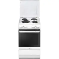 Amica SHE 11545 W Elektroherd, Weiß, 69 l Volumen, 50 cm Breite, , Ober-/Unterhitze, 4 Kochfelder, Hitzeschutz-TÃ1/4r