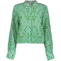 Geisha Blouse Ecru/green Größe: 3XL | Longsleeves Outlet | Damen | Braun