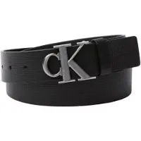 Calvin Klein Ck Buckle 40mm Fixed Belt Black/antique Silver Größe: 135 | Gürtel Outlet | Herren | Grau