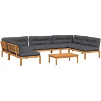vidaXL 6-tlg. Garten-Sofagarnitur aus Paletten mit Kissen Akazienholz