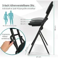 ELONEO Stehhilfe und Sitzhilfe höhenverstellbar, rutschfest & platzsparend 1 St