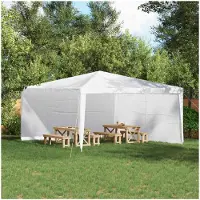vidaXL Partyzelt-Seitenteil 2 Stk. 400 x 195 cm Weiß PE und Stahl