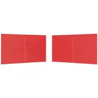 vidaXL Partyzelt-Seitenteil 2 Stk. 400 x 195 cm Rot PE und Stahl