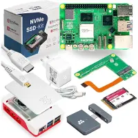 Berrybase Raspberry Pi 5 NVMe Starterkit, 256GB SSD, Gehäuse, Netzteil, HDMI-Kabel und Zubehör - RAM: 8GB - Farbe: weiß