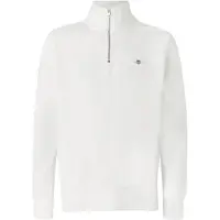 Gant für Herren. 2008005 Weiß gebrochener Half-Zip-Pullover Jersey Shield (M), Lässig, Baumwolle