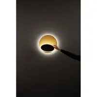 Perenz DRUM LED-Deckenleuchte aus mattschwarzgoldenem Metall 33W