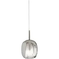 Perenz Pendelleuchte aus rauchfarbenem, verspiegeltem Borosilikatglas mit E27-Fassung, modernes Design, 17,5 x 30,5 cm, verstellbares Kabel 300 cm