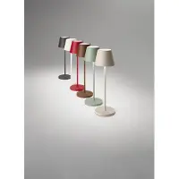 Perenz 2W 3000K Wiederaufladbare IP54 LED-Tischleuchte Serie 8124, Farbe Salbeigrün, modernes Metalldesign, dimmbar per Touch -