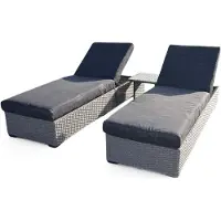 CLEMENTO Ascot Loungeliegen 2er Set inkl. Tisch Aluminium/Olefin