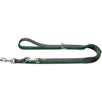 Hunter - Verstellbare Führleine Maldon - Hundeleine Gr Länge max. 200 cm - Breite 2,0 cm dunkelgrün /grau